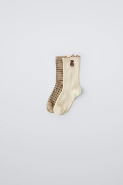 Niños ZARA 1½ - 6 Años·Ropa Interior / Calcetines|6 - 14 Años·Ropa Interior / Calcetines<PACK DOS CALCETINES OSITOS
