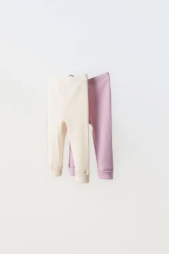 Niños ZARA 0 - 6 Meses·Leggings / Polainas|0 - 6 Meses·Homewear<PACK DOS LEGGING WAFFLE
