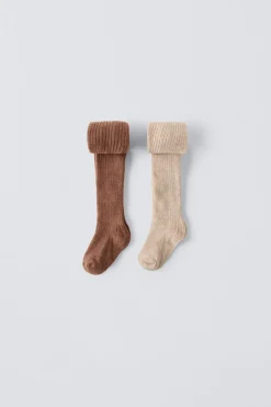 Niños ZARA 0 - 6 Meses·Ropa Interior / Pijamas|6 - 18 Meses·Accesorios / Calcetines<PACK DOS LEOTARDOS CANALÉ CAJITA