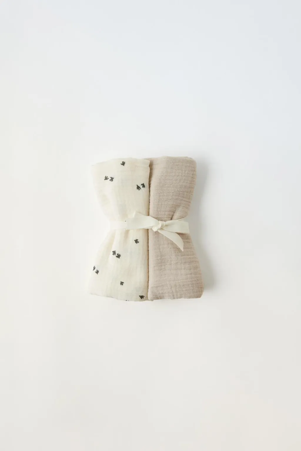 Niños ZARA 0 - 6 Meses·Básicos|6 - 18 Meses·Conjuntos<PACK DOS MUSELINAS LISA Y ESTAMPADA