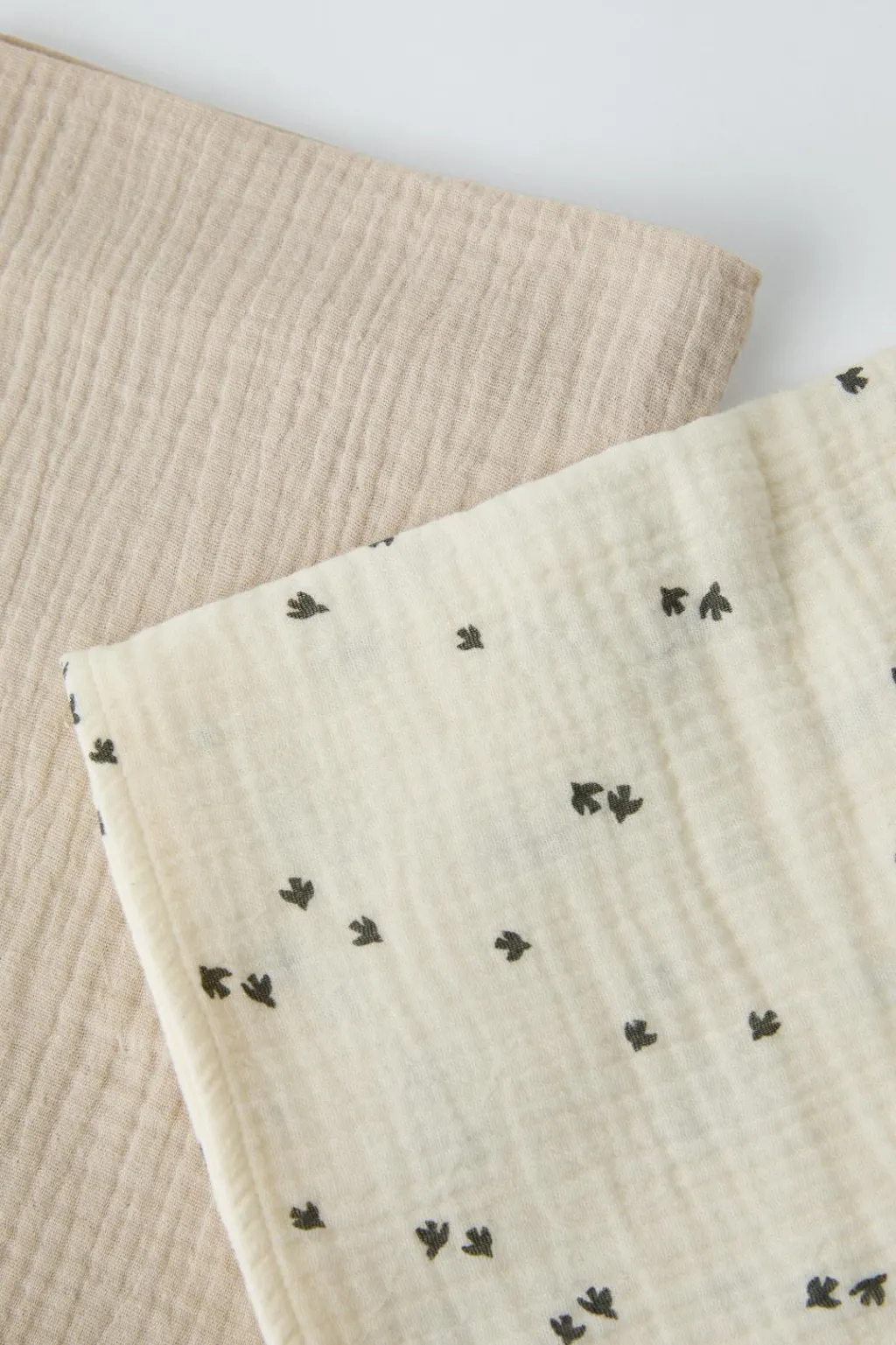 Niños ZARA 0 - 6 Meses·Básicos|6 - 18 Meses·Conjuntos<PACK DOS MUSELINAS LISA Y ESTAMPADA