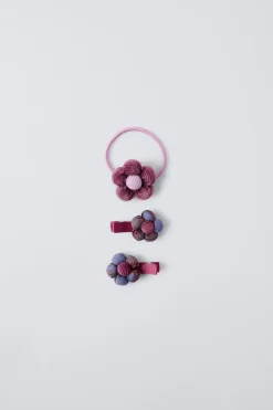 Niños ZARA 1½ - 6 Años·Accesorios|6 - 14 Años·Accesorios<PACK GOMA Y CLIPS FLOR PANA