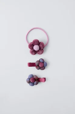 Niños ZARA 1½ - 6 Años·Accesorios|6 - 14 Años·Accesorios<PACK GOMA Y CLIPS FLOR PANA