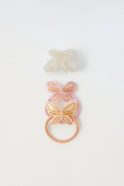 Niños ZARA 1½ - 6 Años·Accesorios|6 - 14 Años·Accesorios<PACK PINZA Y COLETEROS MARIPOSAS