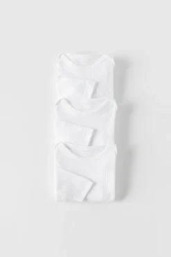 Niños ZARA 1½ - 6 Años·Ropa Interior / Calcetines|1½ - 6 Años·Ropa Interior / Calcetines<PACK TRES BODIES CUELLO REDONDO