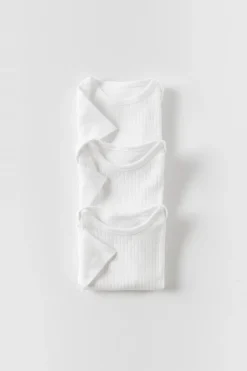 Niños ZARA 1½ - 6 Años·Ropa Interior / Calcetines|1½ - 6 Años·Ropa Interior / Calcetines<PACK TRES BODIES CUELLO REDONDO MANGA CORTA