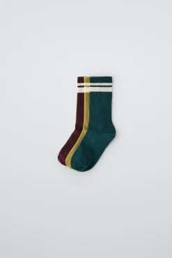 Niños ZARA 1½ - 6 Años·Ropa Interior / Calcetines|6 - 14 Años·Ropa Interior / Calcetines<PACK TRES CALCETINES BANDAS