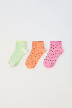Niños ZARA 1½ - 6 Años·Ropa Interior / Calcetines|6 - 14 Años·Ropa Interior / Calcetines<PACK TRES CALCETINES CORTOS FRUTITAS