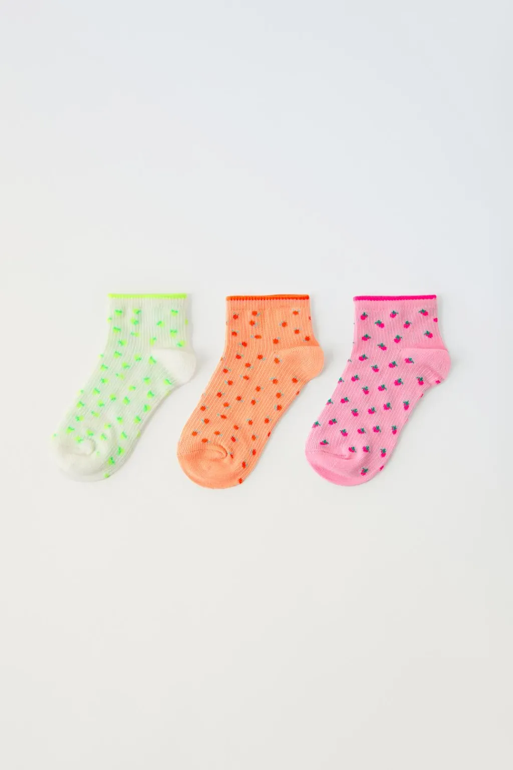 Niños ZARA 1½ - 6 Años·Ropa Interior / Calcetines|6 - 14 Años·Ropa Interior / Calcetines<PACK TRES CALCETINES CORTOS FRUTITAS