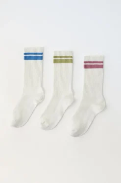 Niños ZARA 1½ - 6 Años·Ropa Interior / Calcetines|6 - 14 Años·Ropa Interior / Calcetines<PACK TRES CALCETINES LARGOS BANDAS