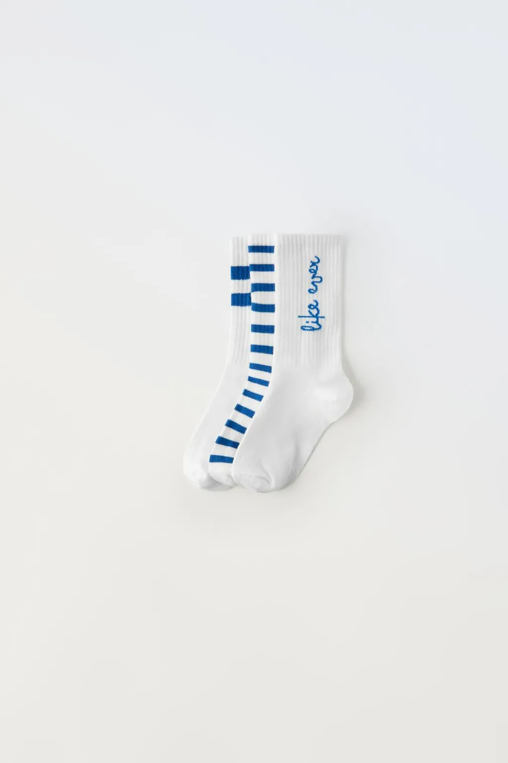 Niños ZARA 1½ - 6 Años·Ropa Interior / Calcetines|6 - 14 Años·Ropa Interior / Calcetines<PACK TRES CALCETINES LARGOS RAYAS Y TEXTO