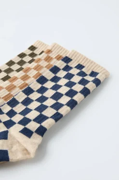 Niños ZARA 1½ - 6 Años·Ropa Interior / Calcetines|6 - 14 Años·Ropa Interior / Calcetines<PACK TRES CALCETINES LARGOS CUADRO DAMERO