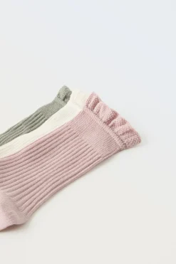 Niños ZARA 1½ - 6 Años·Ropa Interior / Calcetines|6 - 14 Años·Ropa Interior / Calcetines<PACK TRES CALCETINES RIB PUNTILLA