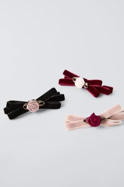 Niños ZARA 1½ - 6 Años·Accesorios|6 - 14 Años·Accesorios<PACK TRES PASADORES VELVET FLORES
