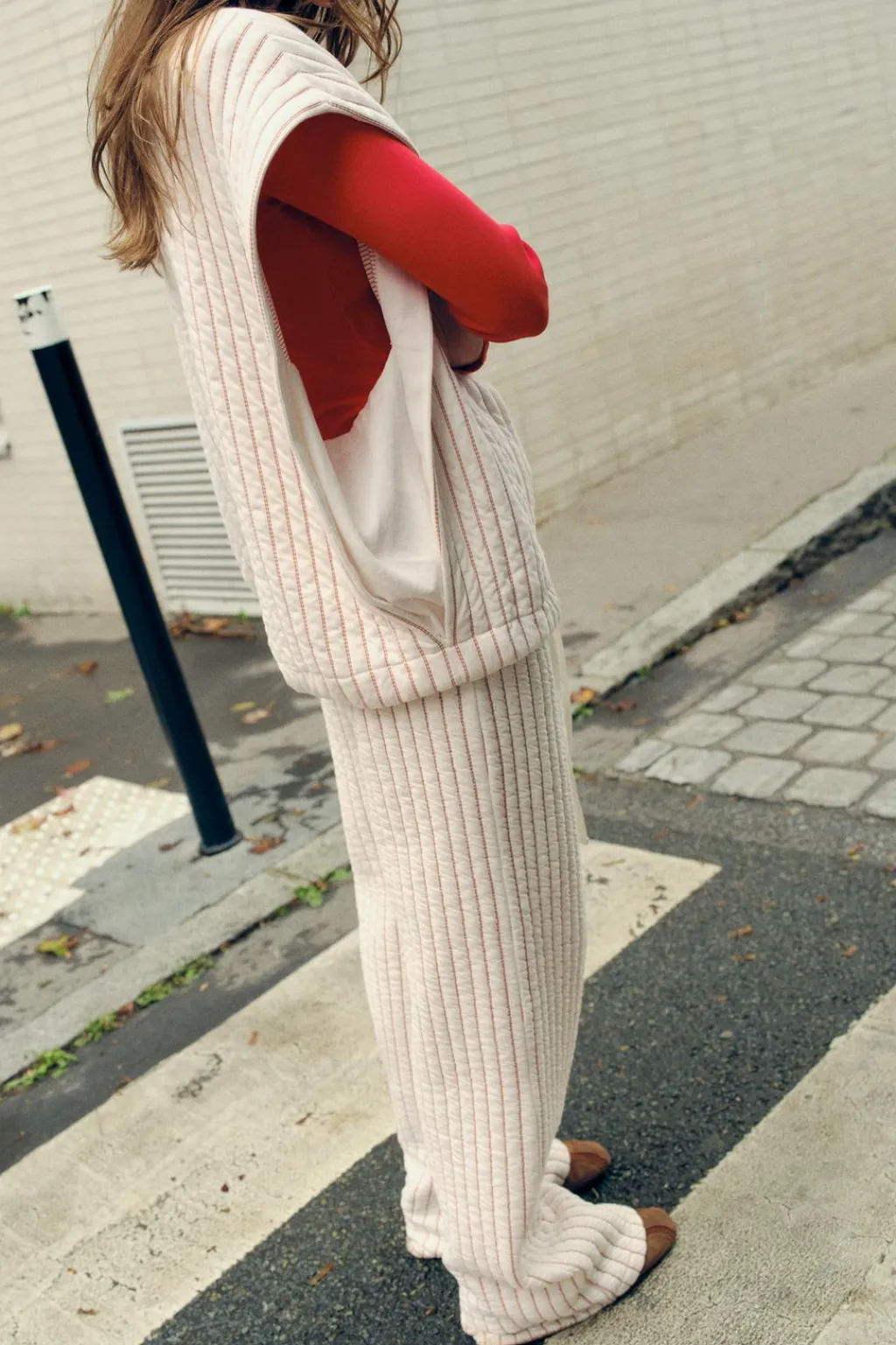 Best PANTALÓN ACOLCHADO RAYAS Mujer Pantalones