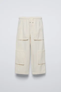 Niños ZARA 6 - 14 Años·Pantalones<PANTALÓN ALGODÓN LINO BOLSILLOS