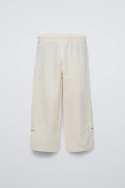 Niños ZARA 6 - 14 Años·Pantalones<PANTALÓN ALGODÓN LINO BOLSILLOS
