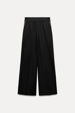 Fashion PANTALÓN ANCHO BANDA LATERAL Mujer Pantalones|Sudaderas / Joggers