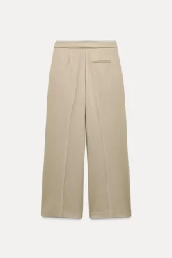 Best PANTALÓN ANCHO CINTURA DOBLE Mujer Pantalones