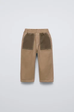 Niños ZARA 1½ - 6 Años·Pantalones|1½ - 6 Años·Pantalones / Leggings<PANTALÓN BOLSILLOS CONTRASTE