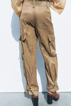 Best PANTALÓN CARGO ARRUGADO ZW COLLECTION Mujer Pantalones