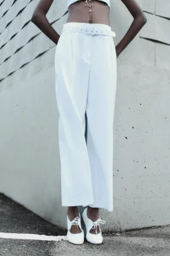 Best PANTALÓN CINTURÓN PINZAS Mujer Pantalones