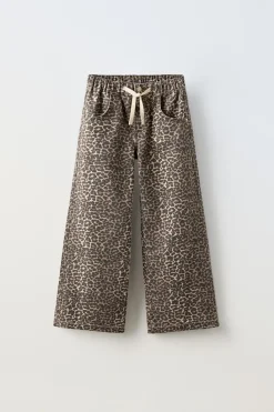 Niños ZARA 6 - 14 Años·Pantalones<PANTALÓN CORDÓN ANIMAL PRINT