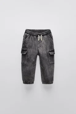 Niños ZARA 6 - 18 Meses·Pantalones / Leggings<PANTALÓN DENIM CARGO