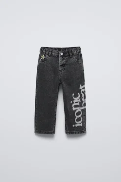 Niños ZARA 6 - 18 Meses·Pantalones / Leggings<PANTALÓN DENIM TEXTO