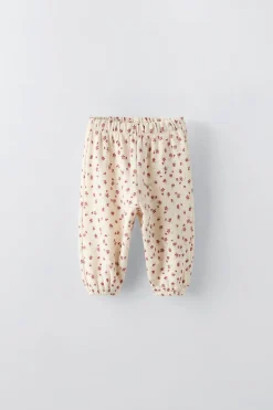 Niños ZARA 6 - 18 Meses·Conjuntos|6 - 18 Meses·Pantalones / Leggings<PANTALÓN ESTAMPADO FLORECITAS