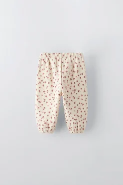 Niños ZARA 6 - 18 Meses·Conjuntos|6 - 18 Meses·Pantalones / Leggings<PANTALÓN ESTAMPADO FLORECITAS
