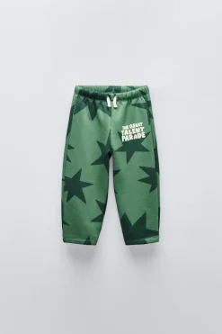 Niños ZARA 1½ - 6 Años·Pantalones|1½ - 6 Años·Pantalones / Leggings<PANTALÓN ESTRELLAS TEXTO FLOCK