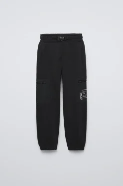 Niños ZARA 6 - 14 Años·Pantalones|6 - 14 Años·Deporte / Chándal<PANTALÓN FELPA HEBILLA