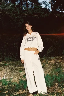 New PANTALÓN FELPA RECTO VARSITY Mujer Pantalones|Sudaderas / Joggers