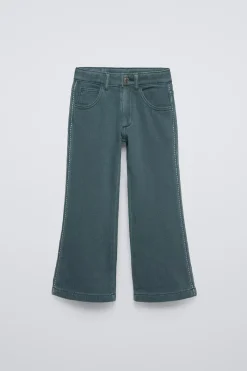 Niños ZARA 6 - 14 Años·Pantalones<PANTALÓN FLARE BORDADOS LATERALES