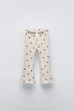 Niños ZARA 1½ - 6 Años·Pantalones|1½ - 6 Años·Leggings<PANTALÓN FLARE RIB TOPOS SOFT TOUCH