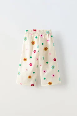 Niños ZARA 1½ - 6 Años·Pantalones|1½ - 6 Años·Total Look<PANTALÓN FLORES BORDADAS