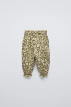 Niños ZARA 6 - 18 Meses·Pantalones / Leggings<PANTALÓN FLORES GOMITAS