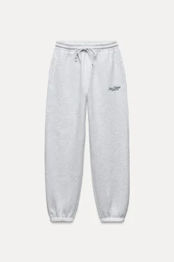 Discount PANTALÓN JOGGER FELPA TEXTO Mujer Pantalones|Sudaderas / Joggers