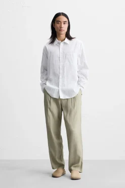 Clearance PANTALÓN LAVADO LYOCELL - LINO Hombre Pantalones
