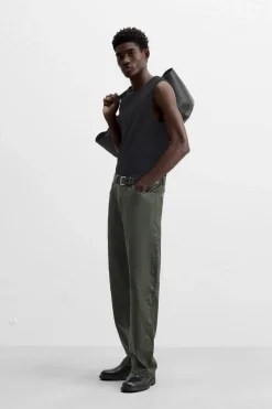 Clearance PANTALÓN PIEL EFECTO ARRUGADO Hombre Piel|Pantalones