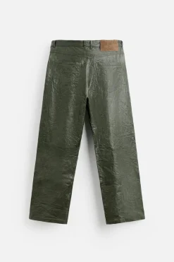Clearance PANTALÓN PIEL EFECTO ARRUGADO Hombre Piel|Pantalones