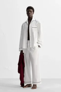 Sale PANTALÓN PIJAMA CONTRASTE Hombre Pantalones|Accesorios