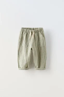 Niños ZARA 6 - 18 Meses·Pantalones / Leggings<PANTALÓN RAYAS RÚSTICO