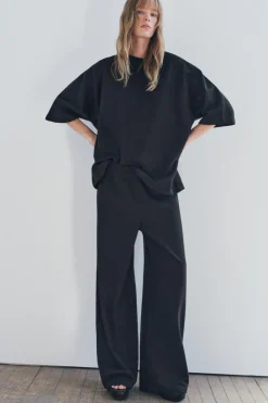 Fashion PANTALÓN RECTO ALGODÓN Mujer Pantalones|Sudaderas / Joggers