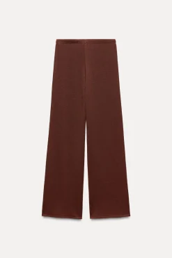 Best PANTALÓN RECTO PUNTO LISO Mujer Pantalones|Cárdigan / Jerséis