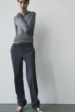 Sale PANTALÓN RECTO TIRO BAJO ZW COLLECTION Mujer Pantalones