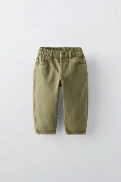 Niños ZARA 1½ - 6 Años·Pantalones|1½ - 6 Años·Pantalones / Leggings<PANTALÓN SARGA BALLOON FIT