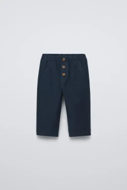 Niños ZARA 6 - 18 Meses·Pantalones / Leggings<PANTALÓN SARGA BOLSILLOS