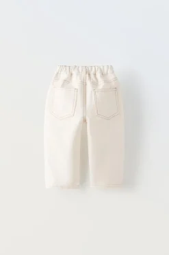 Niños ZARA 1½ - 6 Años·Pantalones|1½ - 6 Años·Pantalones / Leggings<PANTALÓN SARGA PINZAS PESPUNTES